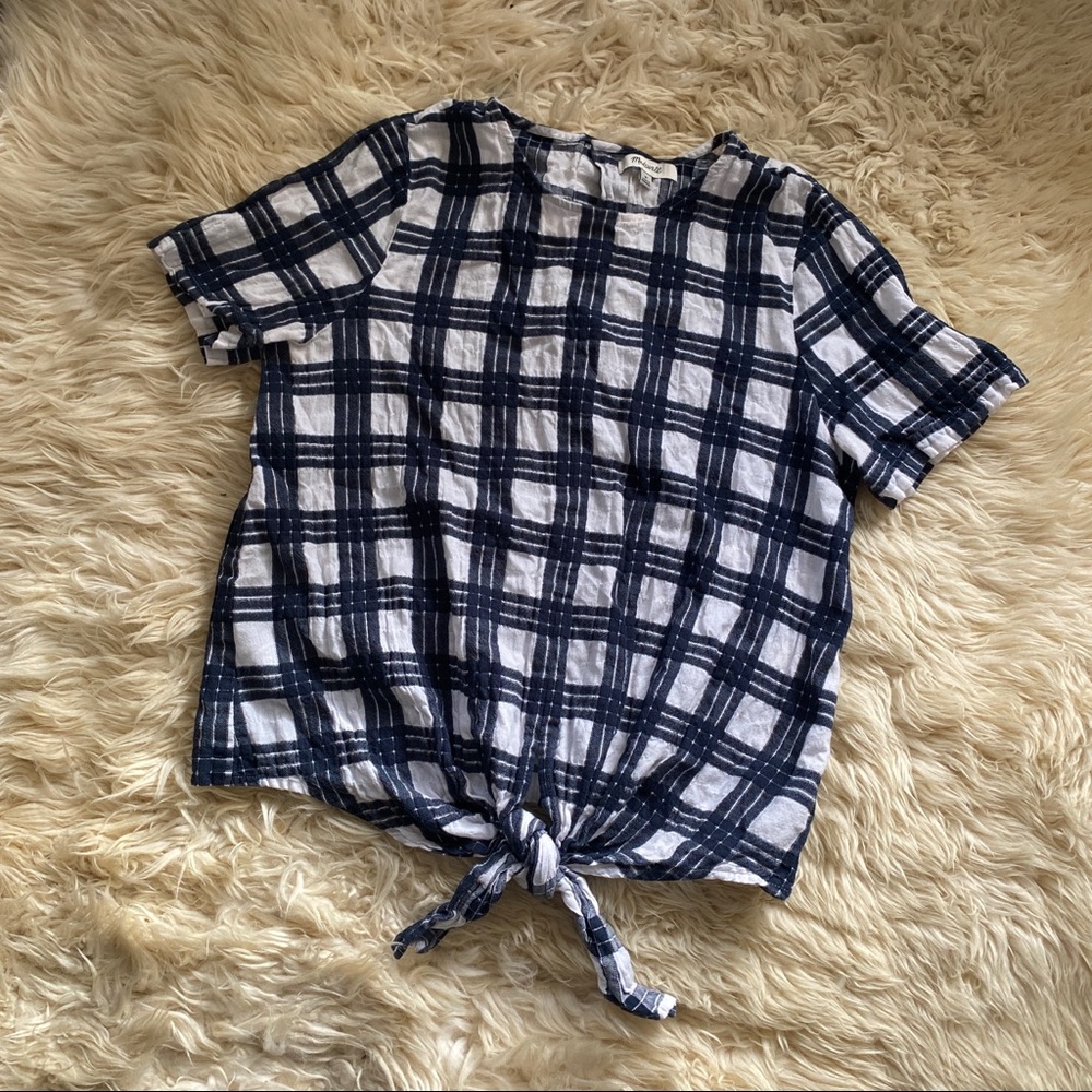 Madewell Tie Front Gingham Shirt